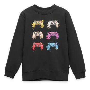 Bunte Controller für Gamer - Kinder Premium Organic Sweatshirt - Schwarz - Vorne - AI Model Kid Female (0cm)