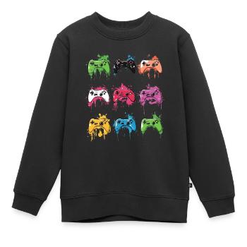 Bunte Controller für Gamer - Kinder Premium Organic Sweatshirt - Schwarz - Vorne - AI Model Kid Female (0cm)