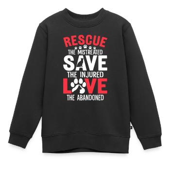 Rette die Misshandelten Rette die Verletzten Liebe Die - Kinder Premium Organic Sweatshirt - Schwarz - Vorne - AI Model Kid Female (0cm)