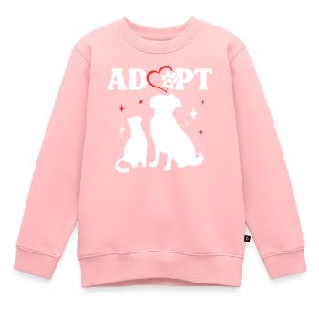 Adopter, sauver les animaux, sauvetage, famille d’accueil, refuge, animal - Sweat Premium enfant bio - rose - Devant - AI Model Kid Female (0cm)