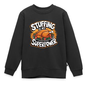 Lustiger Thanksgiving Truthahn - Kinder Premium Organic Sweatshirt - Schwarz - Vorne - AI Model Kid Female (0cm)