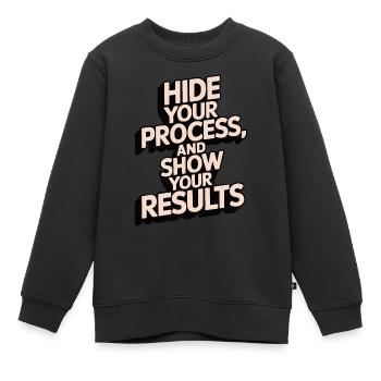 ZEIGEN SIE IHRE ERGEBNISSE - Kinder Premium Organic Sweatshirt - Schwarz - Vorne - AI Model Kid Female (0cm)
