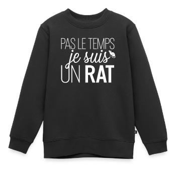 Keine Zeit, ich bin eine Ratte - Kinder Premium Organic Sweatshirt - Schwarz - Vorne - AI Model Kid Female (0cm)