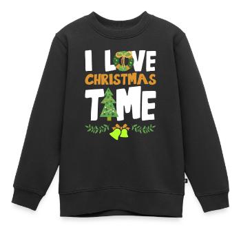 J’adore la période de Noël - Sweat Premium enfant bio - noir - Devant - AI Model Kid Female (0cm)