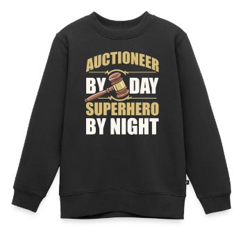 Commissaire-priseur - Sweat Premium enfant bio - noir - Devant - AI Model Kid Female (0cm)