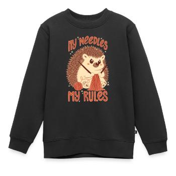 Mes aiguilles, mes règles - Sweat Premium enfant bio - noir - Devant - AI Model Kid Female (0cm)