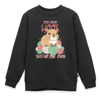 Wolle hat man nie genug - Kinder Premium Organic Sweatshirt - Schwarz - Vorne - AI Model Kid Female (0cm)