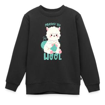 Alpaka mit Wolle - Kinder Premium Organic Sweatshirt - Schwarz - Vorne - AI Model Kid Female (0cm)