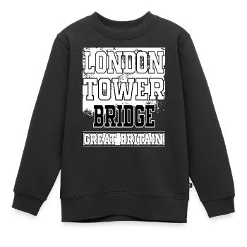 London Tower Bridge England Brücke Stadt - Kinder Premium Organic Sweatshirt - Schwarz - Vorne - AI Model Kid Female (0cm)