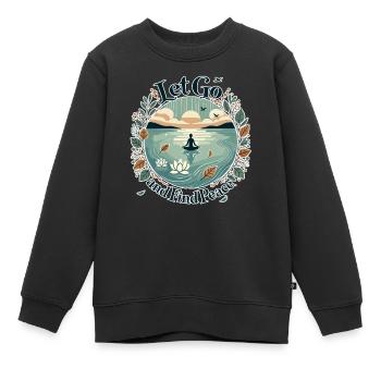 Loslassen und Frieden finden - Kinder Premium Organic Sweatshirt - Schwarz - Vorne - AI Model Kid Female (0cm)