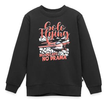 Premier pilote de vol solo Vol en solo Aucun retard - Sweat Premium enfant bio - noir - Devant - AI Model Kid Female (0cm)