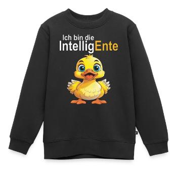 Intelligent - Sweat Premium enfant bio - noir - Devant - AI Model Kid Female (0cm)