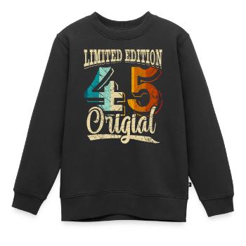 80e anniversaire 1945 Édition limitée 80e anniversaire - Sweat Premium enfant bio - noir - Devant - AI Model Kid Female (0cm)