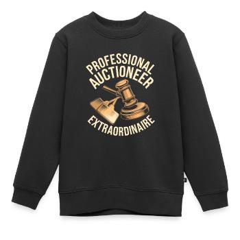 Commissaire-priseur - Sweat Premium enfant bio - noir - Devant - AI Model Kid Female (0cm)