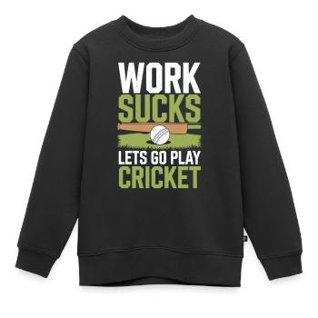 Cricket - Kids Premium Organic Sweatshirt - black - Front - AI Model Kid Female (0cm)