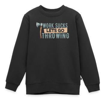 Lancer de hache Lanceur de hache - Sweat Premium enfant bio - noir - Devant - AI Model Kid Female (0cm)