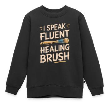 Art-thérapeute - Sweat Premium enfant bio - noir - Devant - AI Model Kid Female (0cm)