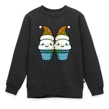 Glace de Noël délicieuse - Sweat Premium enfant bio - noir - Devant - AI Model Kid Female (0cm)