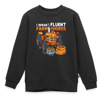 Ouvrier agricole - Sweat Premium enfant bio - noir - Devant - AI Model Kid Female (0cm)