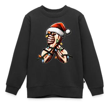 Arm Wrestling Arm Wrestler Weihnachtsmütze Xmas - Kinder Premium Organic Sweatshirt - Schwarz - Vorne - AI Model Kid Female (0cm)
