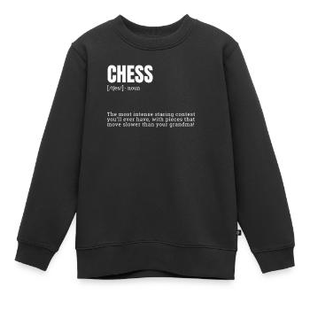Funny Chess Definition Indoor Hobbies Definition - Kinder Premium Organic Sweatshirt - Schwarz - Vorne - AI Model Kid Female (0cm)