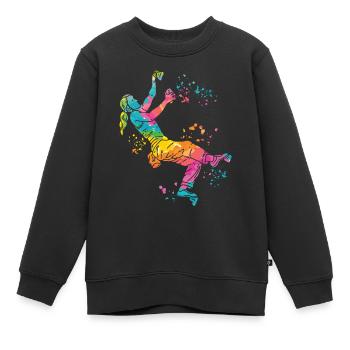 Boulderer Colorsplash Boulder Bouldern - Kinder Premium Organic Sweatshirt - Schwarz - Vorne - AI Model Kid Female (0cm)