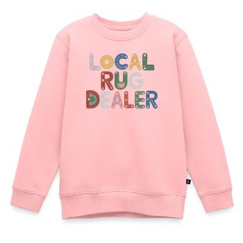 Tapis drôle citation tapis - Sweat Premium enfant bio - rose - Devant - AI Model Kid Female (0cm)