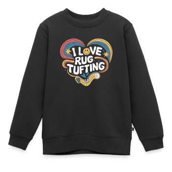 Diy-teppich Lustiger Teppich Tufting - Kinder Premium Organic Sweatshirt - Schwarz - Vorne - AI Model Kid Female (0cm)