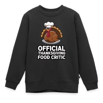 Dinde drôle de Thanksgiving - Sweat Premium enfant bio - noir - Devant - AI Model Kid Female (0cm)