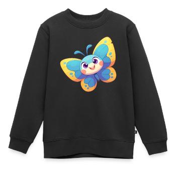 Butterfly Schmetterlinge Schmetterling - Kinder Premium Organic Sweatshirt - Schwarz - Vorne - AI Model Kid Female (0cm)