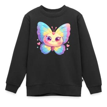 Butterfly Schmetterlinge Schmetterling - Kinder Premium Organic Sweatshirt - Schwarz - Vorne - AI Model Kid Female (0cm)