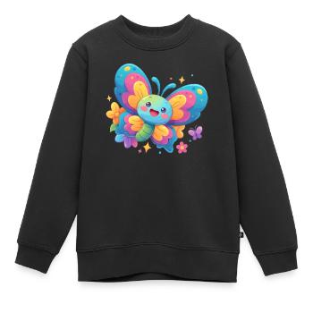 Butterfly Schmetterlinge Schmetterling - Kinder Premium Organic Sweatshirt - Schwarz - Vorne - AI Model Kid Female (0cm)