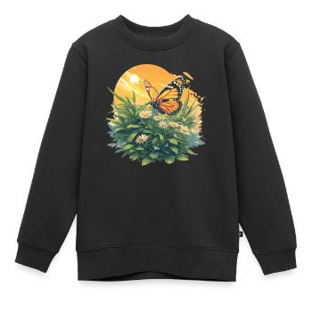 Butterfly Schmetterlinge Schmetterling - Kinder Premium Organic Sweatshirt - Schwarz - Vorne - AI Model Kid Female (0cm)