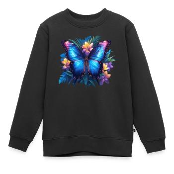 Butterfly Schmetterlinge Schmetterling - Kinder Premium Organic Sweatshirt - Schwarz - Vorne - AI Model Kid Female (0cm)