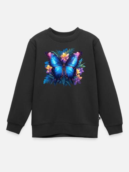 Butterfly Schmetterlinge Schmetterling - Kinder Premium Organic Sweatshirt - Schwarz