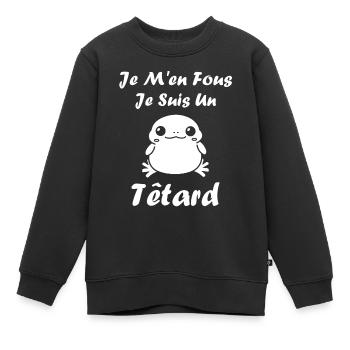 Têtard - Sweat Premium enfant bio - noir - Devant - AI Model Kid Female (0cm)
