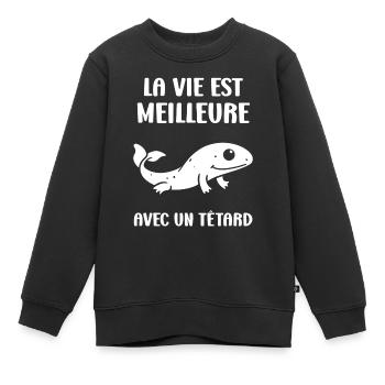 Têtard - Sweat Premium enfant bio - noir - Devant - AI Model Kid Female (0cm)