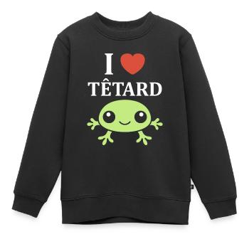 Têtard - Sweat Premium enfant bio - noir - Devant - AI Model Kid Female (0cm)