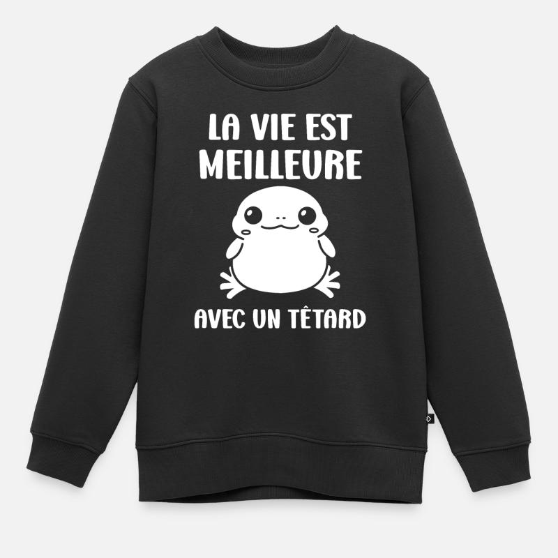 Têtard - Sweat Premium enfant bio - noir