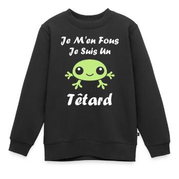 Têtard - Sweat Premium enfant bio - noir - Devant - AI Model Kid Female (0cm)