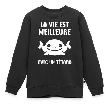 Têtard - Sweat Premium enfant bio - noir - Devant - AI Model Kid Female (0cm)