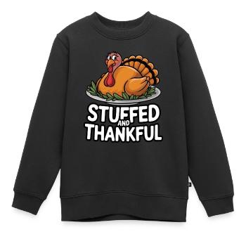 Dinde drôle de Thanksgiving - Sweat Premium enfant bio - noir - Devant - AI Model Kid Female (0cm)