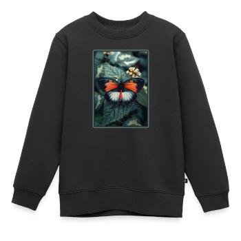Butterfly Schmetterlinge Schmetterling - Kinder Premium Organic Sweatshirt - Schwarz - Vorne - AI Model Kid Female (0cm)