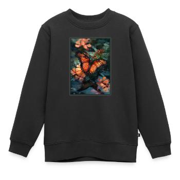 Butterfly Schmetterlinge Schmetterling - Kinder Premium Organic Sweatshirt - Schwarz - Vorne - AI Model Kid Female (0cm)