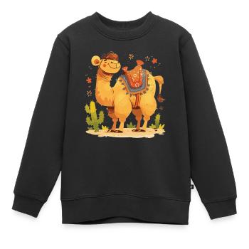 Camel Kamele Kamel - Kinder Premium Organic Sweatshirt - Schwarz - Vorne - AI Model Kid Female (0cm)