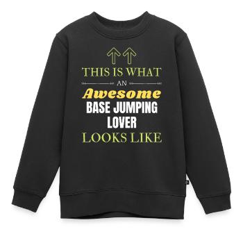 So sieht ein genialer BASE-Jumping-Liebhaber aus l - Kinder Premium Organic Sweatshirt - Schwarz - Vorne - AI Model Kid Female (0cm)