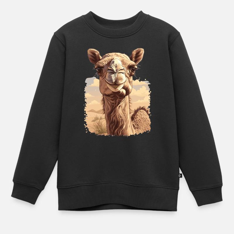 Camel Kamele Kamel - Kinder Premium Organic Sweatshirt - Schwarz