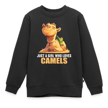 Camel Kamele Kamel - Kinder Premium Organic Sweatshirt - Schwarz - Vorne - AI Model Kid Female (0cm)