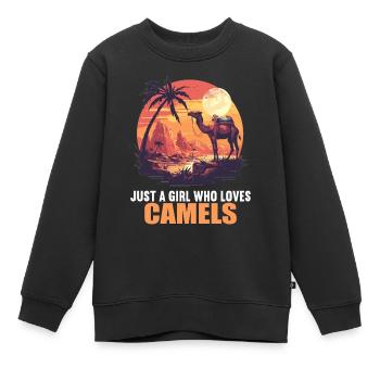 Camel Kamele Kamel - Kinder Premium Organic Sweatshirt - Schwarz - Vorne - AI Model Kid Female (0cm)