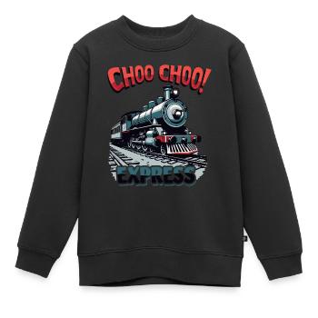 LOKOMOTIVE - Kinder Premium Organic Sweatshirt - Schwarz - Vorne - AI Model Kid Female (0cm)
